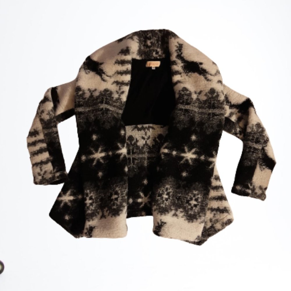 Sweater Jacket Cowl Neck Anthropologie Open Front